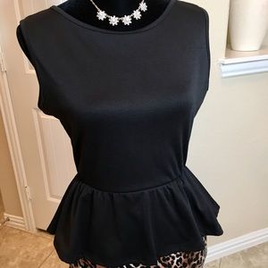 Dresses - Sleeveless Black and Leopard print dress Dresses - Sleeveless Black and Leopard print dress